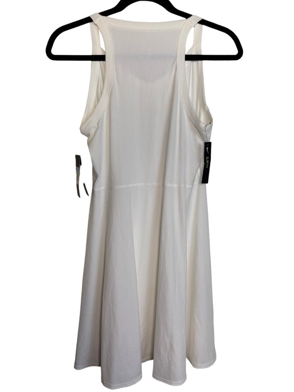 Nike Dri-FIT Ribbed Tennis Dress Women's White Sleeveless Athletic Size M NWT - Picture 3 of 11